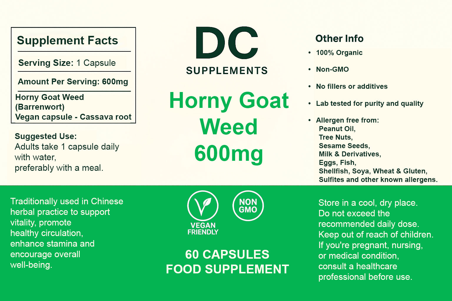 Pre Order - Shipping 15/09 Horny Goat Weed 600mg 60 Capsules