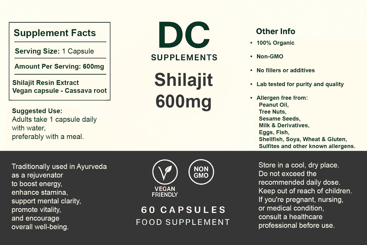 Shilajit 600mg 60 Capsules