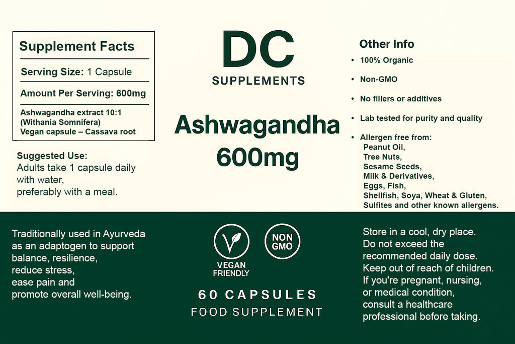 Ashwagandha 10:1 Extract 600mg 60 Capsules